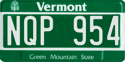 VT license plate NQP954