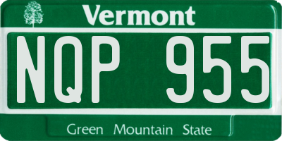 VT license plate NQP955
