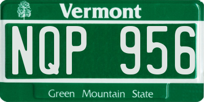 VT license plate NQP956