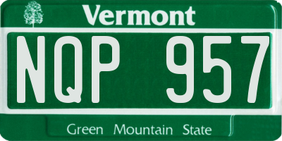 VT license plate NQP957