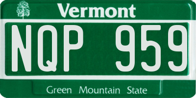 VT license plate NQP959