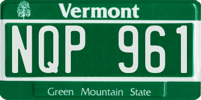 VT license plate NQP961