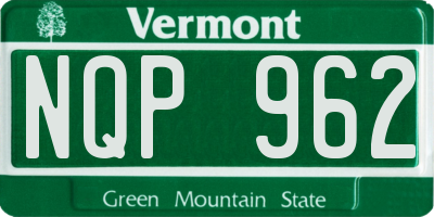 VT license plate NQP962