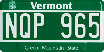 VT license plate NQP965