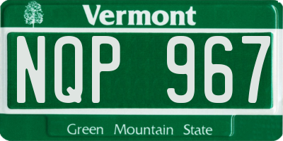 VT license plate NQP967