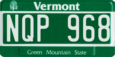 VT license plate NQP968