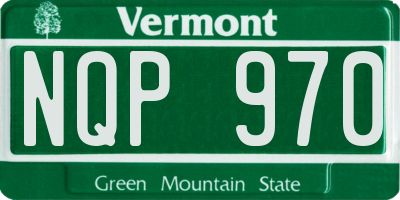 VT license plate NQP970