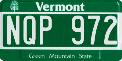 VT license plate NQP972