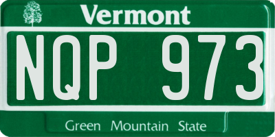VT license plate NQP973