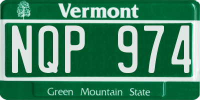 VT license plate NQP974
