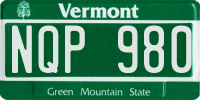 VT license plate NQP980