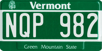 VT license plate NQP982