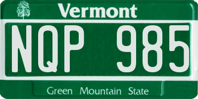 VT license plate NQP985