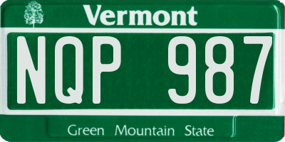 VT license plate NQP987