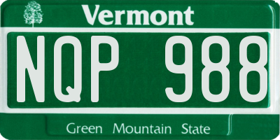 VT license plate NQP988