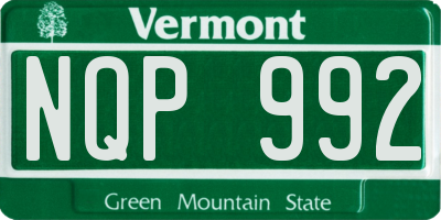 VT license plate NQP992