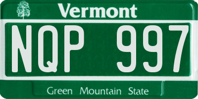 VT license plate NQP997