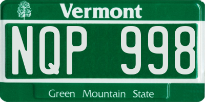 VT license plate NQP998