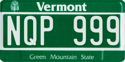 VT license plate NQP999