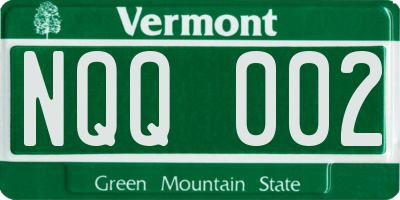 VT license plate NQQ002