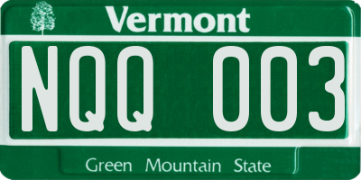VT license plate NQQ003