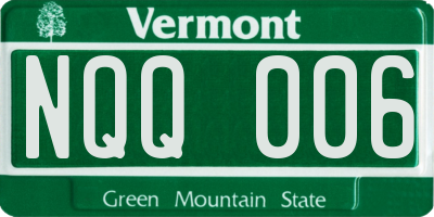 VT license plate NQQ006