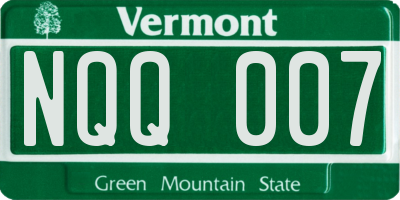 VT license plate NQQ007