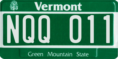 VT license plate NQQ011