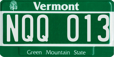 VT license plate NQQ013