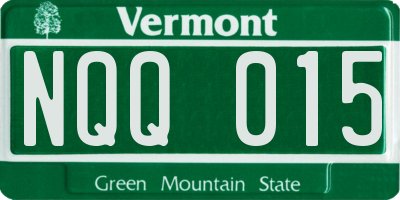 VT license plate NQQ015
