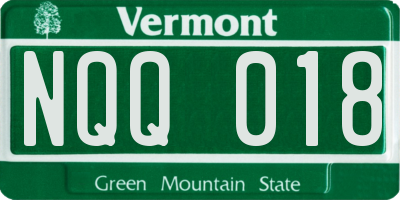 VT license plate NQQ018