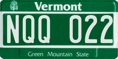VT license plate NQQ022