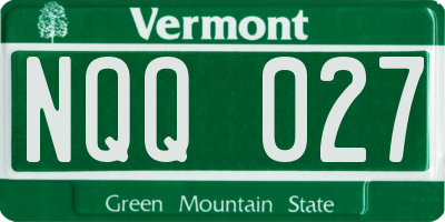 VT license plate NQQ027