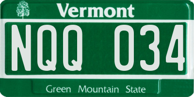 VT license plate NQQ034