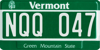 VT license plate NQQ047