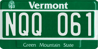 VT license plate NQQ061