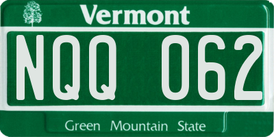 VT license plate NQQ062