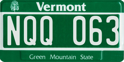 VT license plate NQQ063