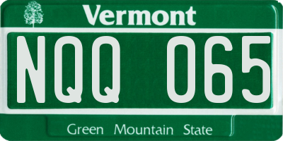 VT license plate NQQ065