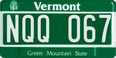 VT license plate NQQ067