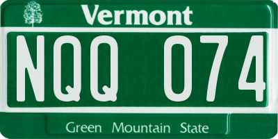 VT license plate NQQ074
