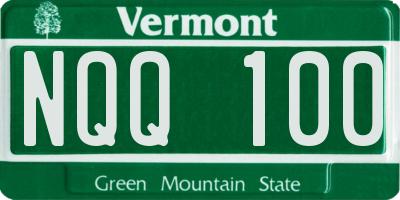 VT license plate NQQ100