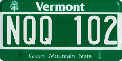 VT license plate NQQ102
