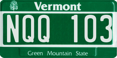 VT license plate NQQ103