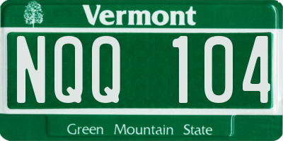 VT license plate NQQ104