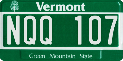VT license plate NQQ107