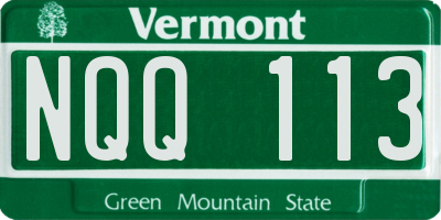 VT license plate NQQ113