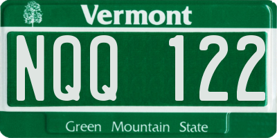 VT license plate NQQ122
