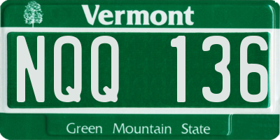 VT license plate NQQ136