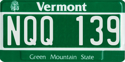 VT license plate NQQ139